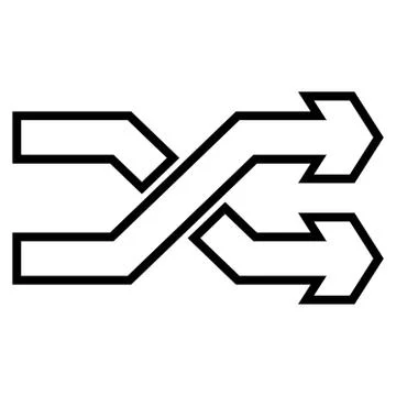 Mix Arrows Horizontal Outline Vector Icon Stock Illustration