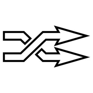Mix Arrows Horizontal Thin Line Vector Icon Stock Illustration
