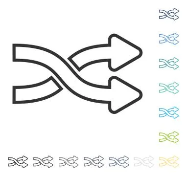 Mix Arrows Horizontal Vector Icon Stock Illustration