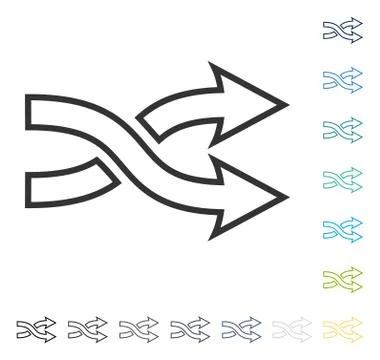 Mix Arrows Horizontal Vector Icon 스톡 일러스트