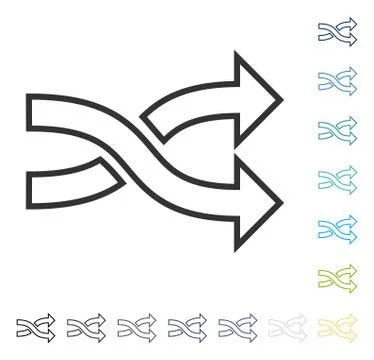 Mix Arrows Horizontal Vector Icon 스톡 일러스트