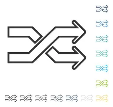 Mix Arrows Horizontal Vector Icon Stock Illustration