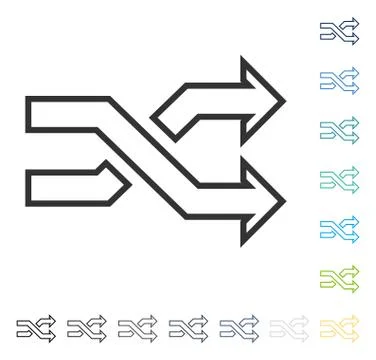 Mix Arrows Horizontal Vector Icon Stock Illustration