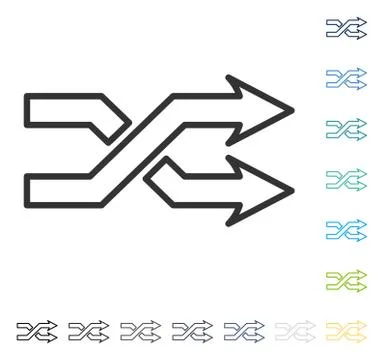 Mix Arrows Horizontal Vector Icon Stock Illustration