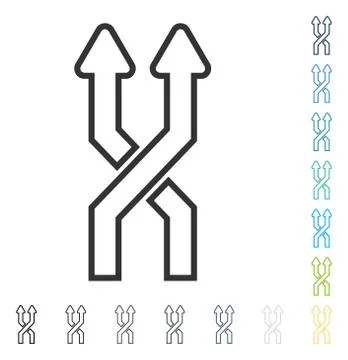 Mix Arrows Vertical Vector Icon Stock Illustration