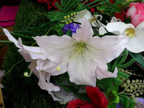 Mix Of Artificial Flowers Stock Photos