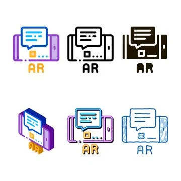 Mix augmented reality in phone icon vector outline Ilustración de archivo