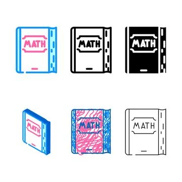 Mix book math science education color icon vector 스톡 일러스트