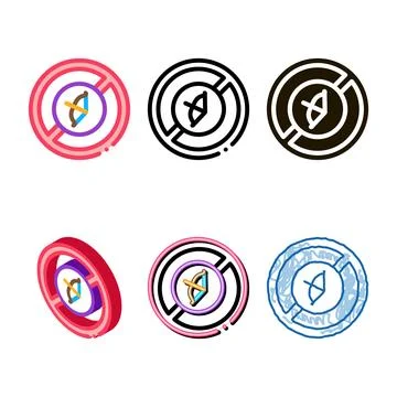 Mix bow with arrow crossed out icon thin line vector Stock Illustration