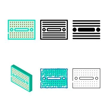 Mix breadboard prototyping electronics color icon vector Stock Illustration
