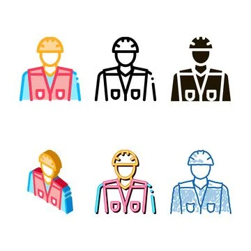 Mix builder profession icon vector outline Stock Illustration