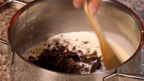 Mix chocolate in the milk Stock Footage 97947375