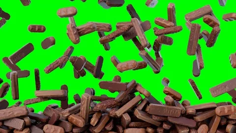 Mix of chocolates falling down from top and filling the screen. Vídeo Stock 98634921