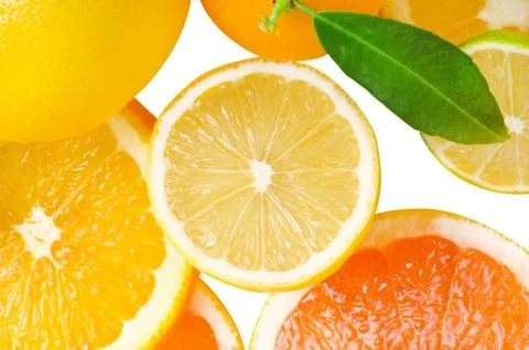 Mix of citrus slice Stock Photos