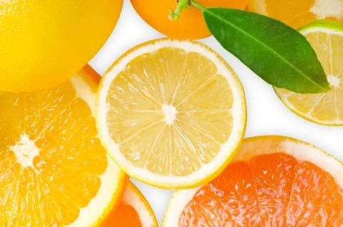 Mix of citrus slice Stock Photos