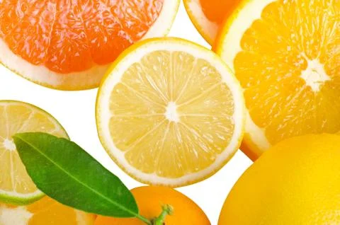 Mix of citrus slice Stock Photos