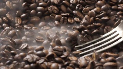 Mix coffee beans in a burning pan Stock Footage 120202733
