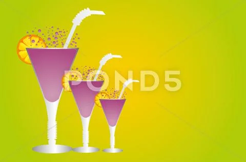Mix color cocktail glass vector art Stock Illustration