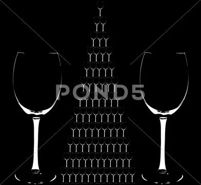 Mix color cocktail glass vector art Stock Illustration