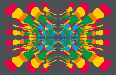 Mix color guitar pattern vector art Stock Illustration