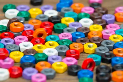 Mix of color nuts Stock Photos