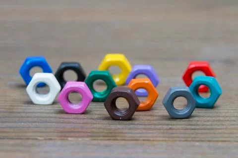Mix of color nuts Stock Photos