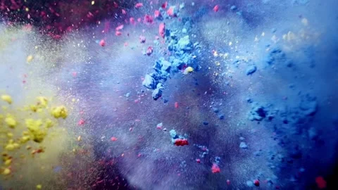 Mix colored powder explosion. macro slow motion Stock Footage 160150613