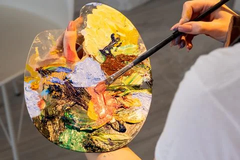 Mix colors creative process artistic hobby 写真素材