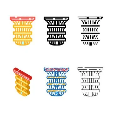 Mix computer quantum technology color icon vector 스톡 일러스트