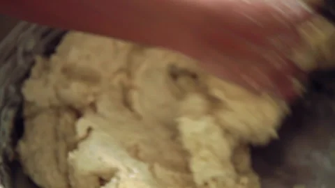Mix corn dough masa with hands for tamales 35 Stock Footage 135718524