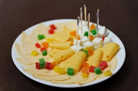 Mix of different cheeses Stock Photos