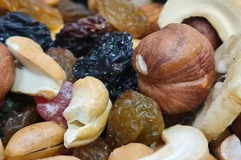 Mix of different nuts background Stock Photos