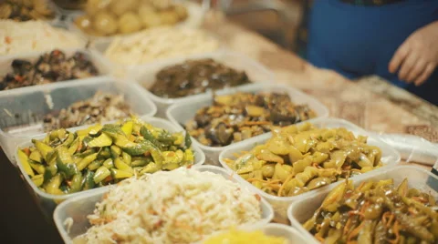 Mix of Different Picles at the Market Stock Footage 68407516