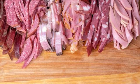 Mix from different types of sausages Stock-Fotos