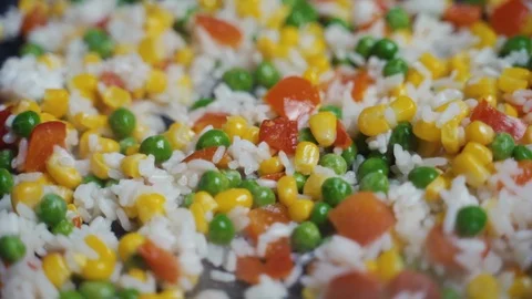 Mix Of Different Vegetables Fried In A Hot Frying Pan 動画素材 122191743