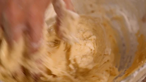 Mix the dough 4K Stock Footage 96330622
