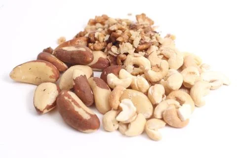 Mix of dry nuts Stock Photos