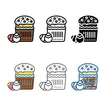 Mix easter christianity color icon vector Stock Illustration
