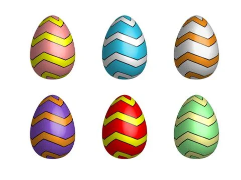 Mix Easter eggs for Easter holidays line pattern Stock Illustration