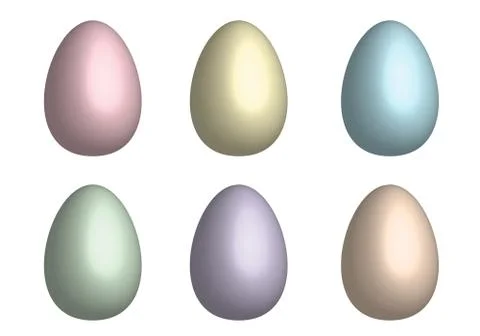 Mix Easter eggs for Easter holidays 3D design isoleted in white background Stock Illustration