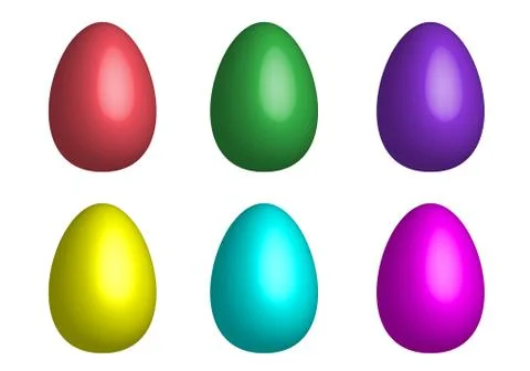 Mix Easter eggs for Easter holidays 3D design isoleted in white background Stock Illustration