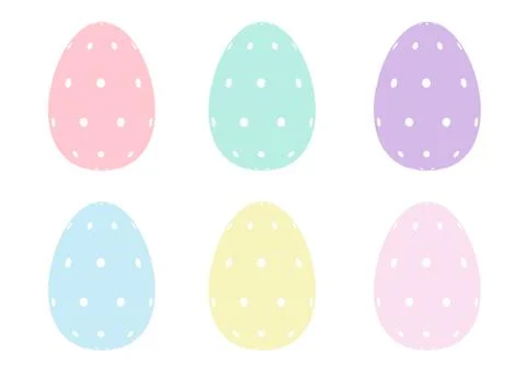 Mix Easter eggs for Easter holidays dot pattern in pastel color isoleted イラスト素材