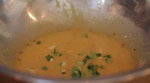 Mix the egg mixture with onions Видео 58856728