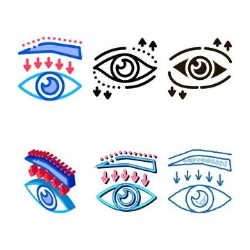 Mix eyebrow down surgery icon vector outline Stock Illustration