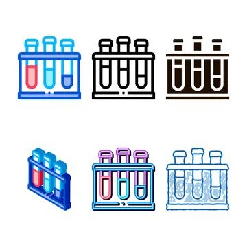 Mix flask with pathogen analysis vector sign icon Stock Illustration