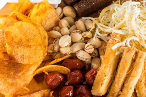 Mix fried snack Stock Photos
