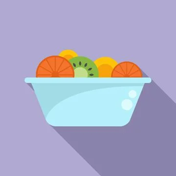 Mix fruit icon flat vector. Fresh food Stock Illustration
