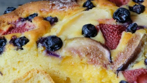 Mix Fruit Pastry Cake Stock Footage 94499514