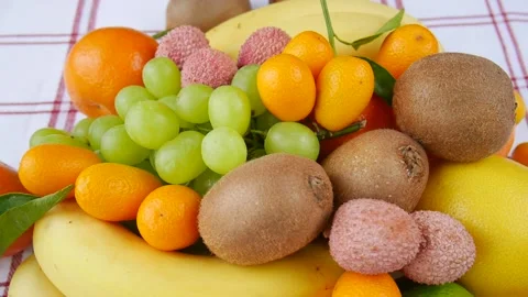Mix of fruit on a plate. Stock Footage 238583686