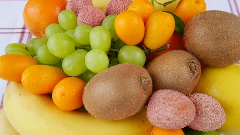 Mix of fruit on a plate. Stock Footage 239887315